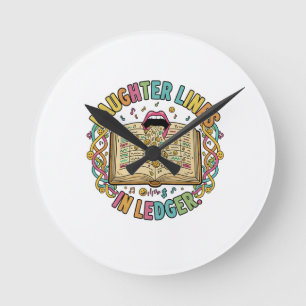 Lachlijnen in Grootboek – Grappige Humor T-Shirt Ronde Klok