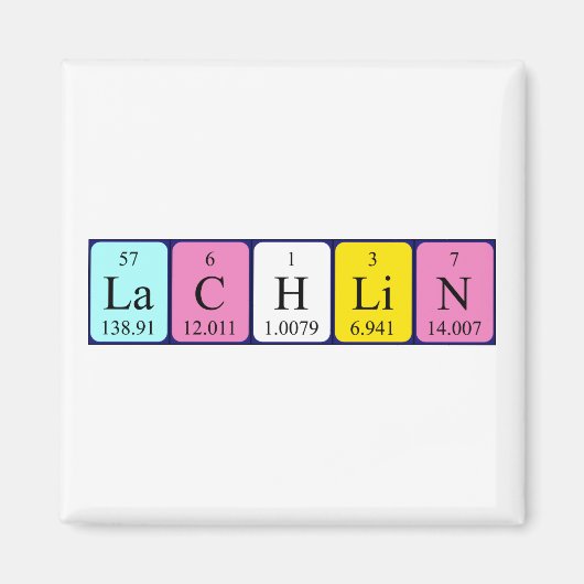 Lachlin periodieke lijstnaam magnet (Voorkant)