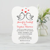 Lachtigen en harten, rood en zwart huwelijk kaart (Staand voorkant)