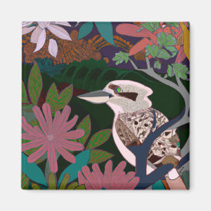 Lachvogel Tropische Vogelplanten schilderij bloem  Magneet