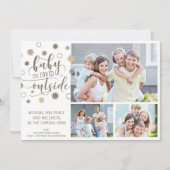 Lachwekkend BABY ER IS COVID BUITEN 3 foto's Feestdagenkaart (Voorkant)