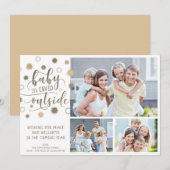 Lachwekkend BABY ER IS COVID BUITEN 3 foto's Feestdagenkaart (Voorkant / Achterkant)