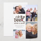 Lachwekkend Oh Herten Wat een Jaar Foto Vakantieka Feestdagenkaart (Voorkant / Achterkant)