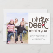 Lachwekkend Oh Herten Wat een Jaar Foto Vakantieka Feestdagenkaart (Voorkant)