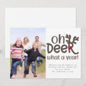 Lachwekkend Oh Herten Wat een Jaar Foto Vakantieka Feestdagenkaart (Voorkant / Achterkant)