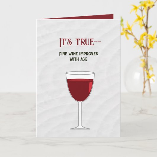 Lachwekkende Oude Wijn voor de Verjaardag van een  Kaart (Gele Bloem)