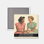 Lachwekkende retro spreuk uit de jaren 50 over dro magneet (Voorkant / Achterkant)