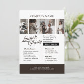 lack and White Professional Company Launch Party Kaart (Staand voorkant)