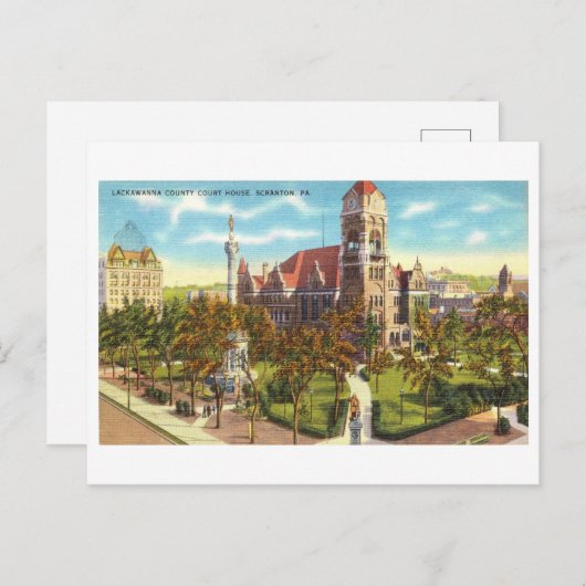 Lackawanna County Court House in Scranton, Penn., Briefkaart (Voorkant / Achterkant)
