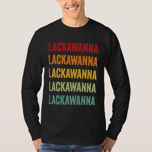 Lackawanna County Pennsylvania Rainbow Text Design T-shirt (Voorkant)