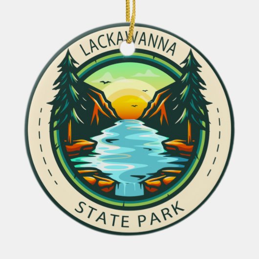 Lackawant State Park Pennsylvania Badge Keramisch Ornament (Voorkant)
