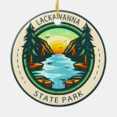 Lackawant State Park Pennsylvania Badge Keramisch Ornament (Achterkant)