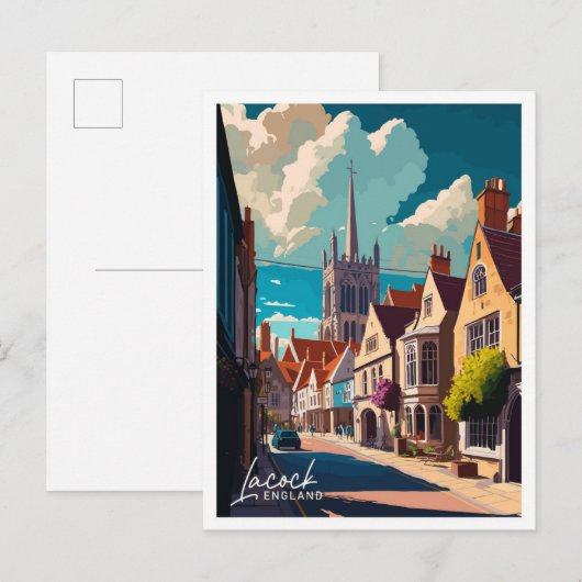 Lacock Engeland Reizen  Illustratie Briefkaart (Voorkant / Achterkant)