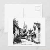 Lacock Village Sketch, Wiltshire Verenigd Koninkri Briefkaart (Voorkant / Achterkant)