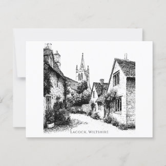 Lacock Village Sketch, Wiltshire Verenigd Koninkri Briefkaart