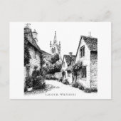 Lacock Village Sketch, Wiltshire Verenigd Koninkri Briefkaart (Voorkant)