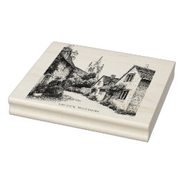 Lacock Village Sketch, Wiltshire Verenigd Koninkri Rubberstempel