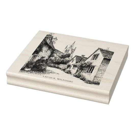 Lacock Village Sketch, Wiltshire Verenigd Koninkri Rubberstempel (Stempel)