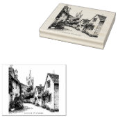 Lacock Village Sketch, Wiltshire Verenigd Koninkri Rubberstempel (Gestempeld)