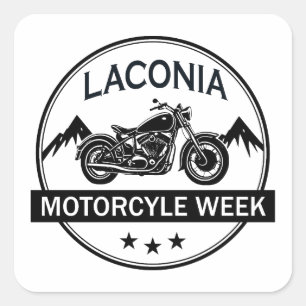 Laconia Motorcycle Week Motorbike Vierkante Sticker