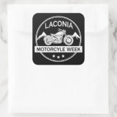 Laconia Motorcycle Week Motorbike Vierkante Sticker (Tas)