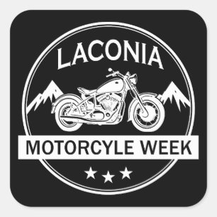 Laconia Motorcycle Week Motorbike Vierkante Sticker