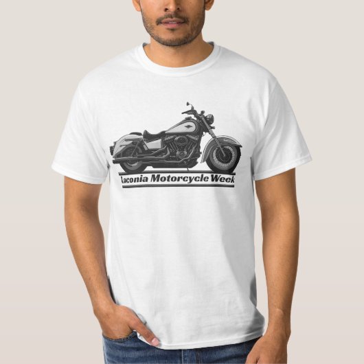 Laconia Motorcycle Week Zwart-wit Biker Cool T-shirt (Voorkant)