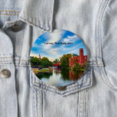 Laconia, New Hampshire, schilderachtig landschap Ronde Button 4,0 Cm (In situ)