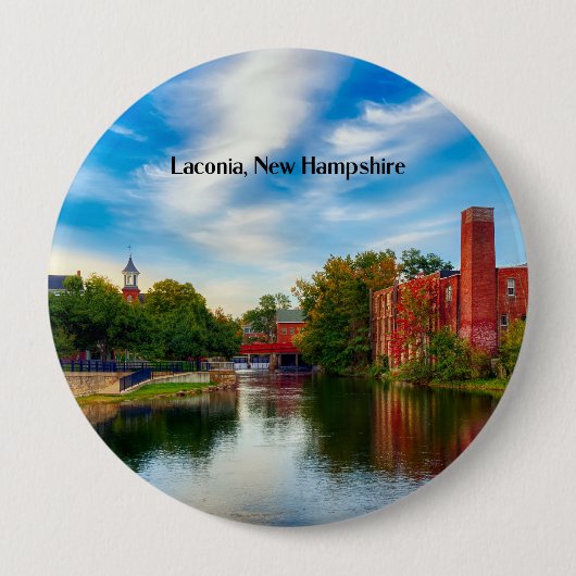 Laconia, New Hampshire, schilderachtig landschap Ronde Button 4,0 Cm (Voorkant)