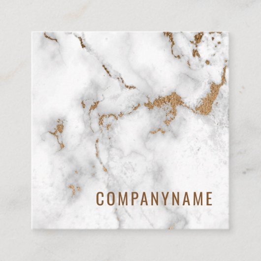 Laconic Marble Company Name Modern Vierkante Visitekaartje (Voorkant)