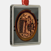 Laconische zwarte-figuurbeker die een krijgsaanval metalen ornament (Rechts)