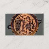 Laconische zwarte-figuurbeker die een krijgsaanval visitekaartje (Achterkant)