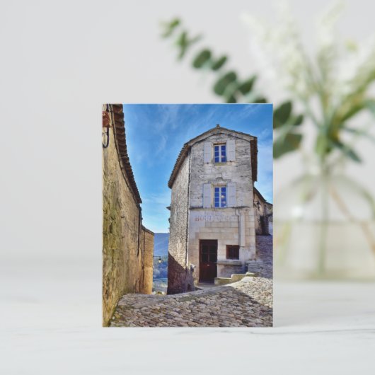 Lacoste City beroemde straat in Frankrijk Europa Briefkaart (Staand voorkant)