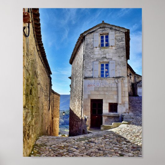 Lacoste City beroemde straat in Frankrijk Europa Poster (Voorkant)