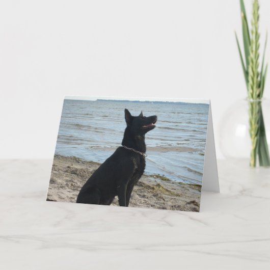 Lacquer Black German Shepherd Kaart (Voorkant)