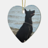 Lacquer Black German Shepherd Keramisch Ornament (Links)