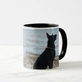 Lacquer Black German Shepherd Mok (Voorkant rechts)