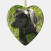 Lacquer Black German Shepherd Pup Keramisch Ornament (Rechts)