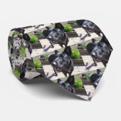 Lacquer Black German Shepherd Stropdas (Opgerold)