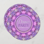 Lacrose Roze Paarse Mooie Dames Dinnerparty Kaart (Voorkant / Achterkant)