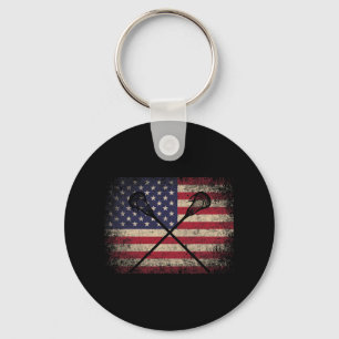 Lacrosse 4th of July Gift Amerikaanse vlag VS - Ba Sleutelhanger