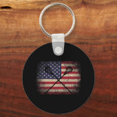 Lacrosse 4th of July Gift Amerikaanse vlag VS - Ba Sleutelhanger (Voorkant)
