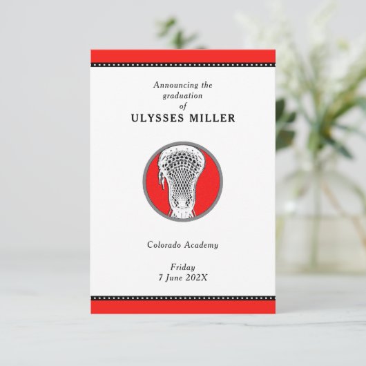 Lacrosse Afstuderen Aankondiging (Staand voorkant)