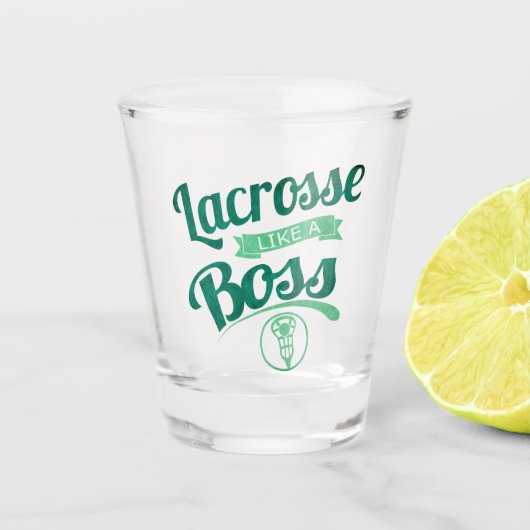 Lacrosse als een baas shot glas (Voorkant)
