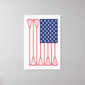 Lacrosse American Flag Art Canvas Afdruk (Voorkant)