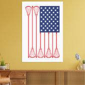 Lacrosse American Flag Art Canvas Afdruk (Insitu (Woonkamer))