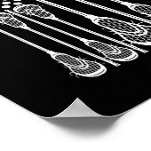 Lacrosse American Flag Cross Lacrosse Sticks manne Poster (Hoek)