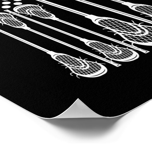 Lacrosse American Flag Cross Lacrosse Sticks manne Poster (Hoek)