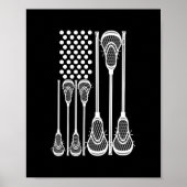 Lacrosse American Flag Cross Lacrosse Sticks manne Poster (Voorkant)