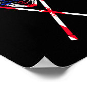 Lacrosse American Flag Gift Design Lax Player Stic Poster (Hoek)